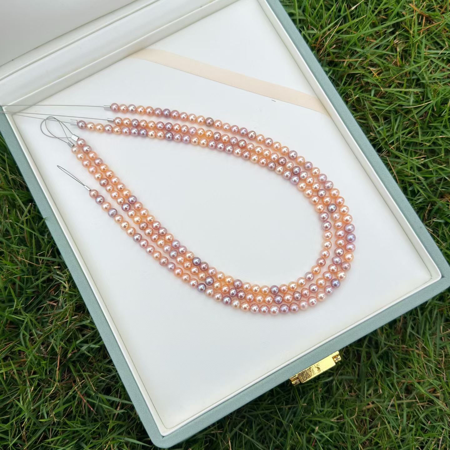 High quality aurora candy color freshwater pearls necklaces