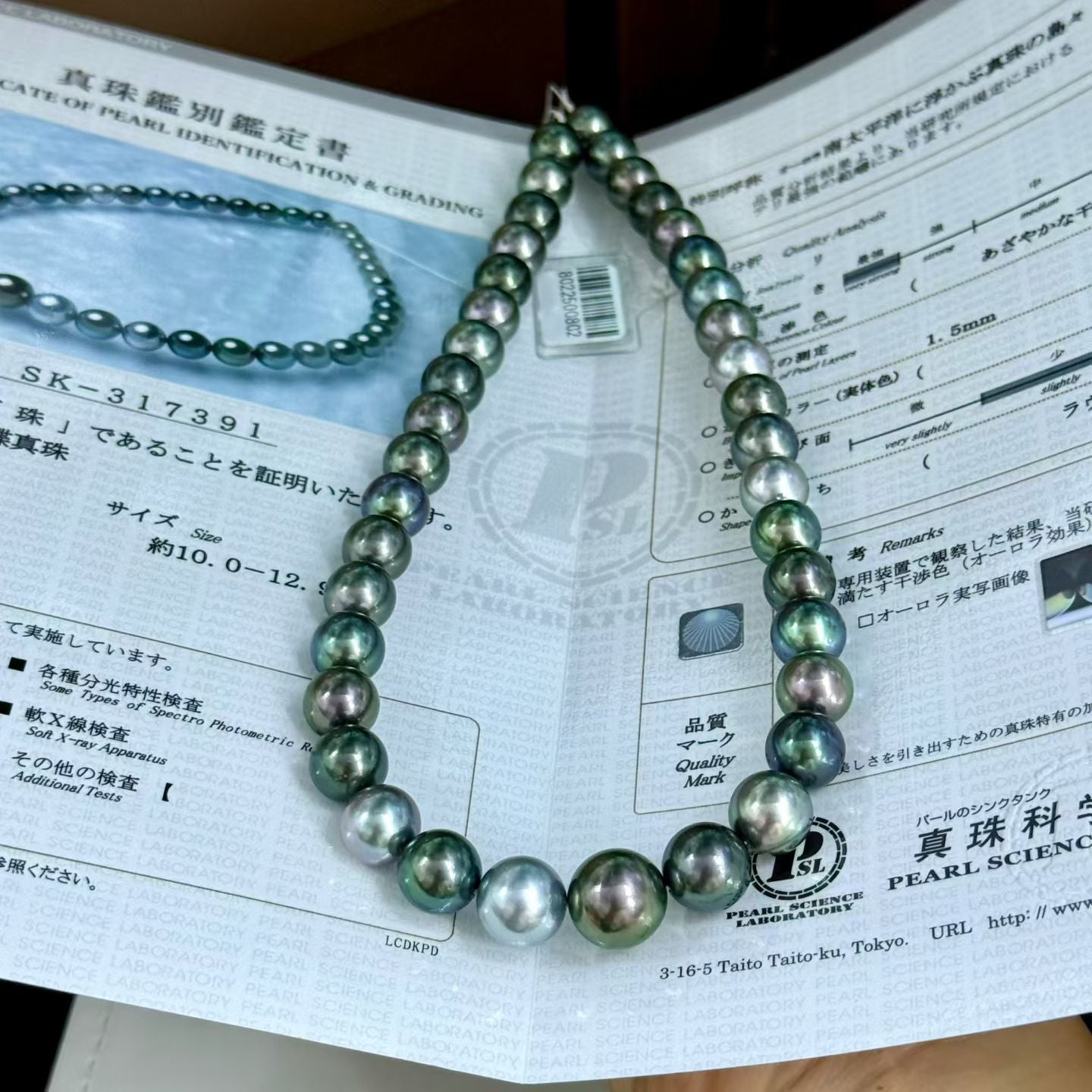 High quality Morandi color Tahitian pearls necklace