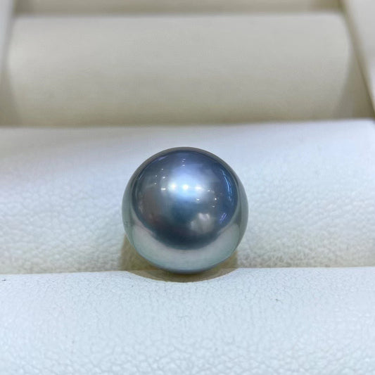 High quality “Ocean blue”platinum grey color Tahitian pearl loose bead