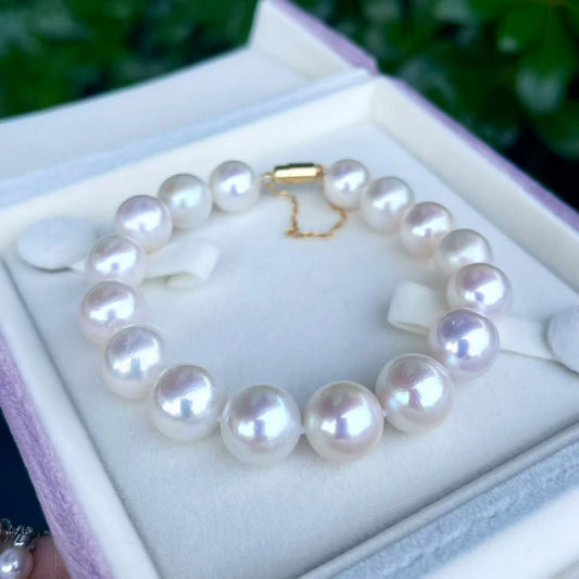 High quality aurora white color Edison pearls bracelet