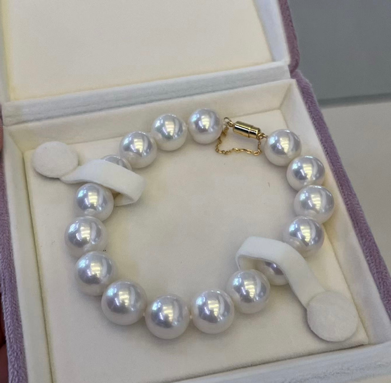 High quality aurora white color Edison pearls bracelet