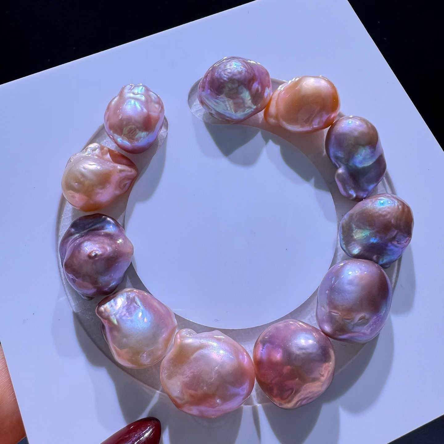 High quality candy color baroque pearls bracelet