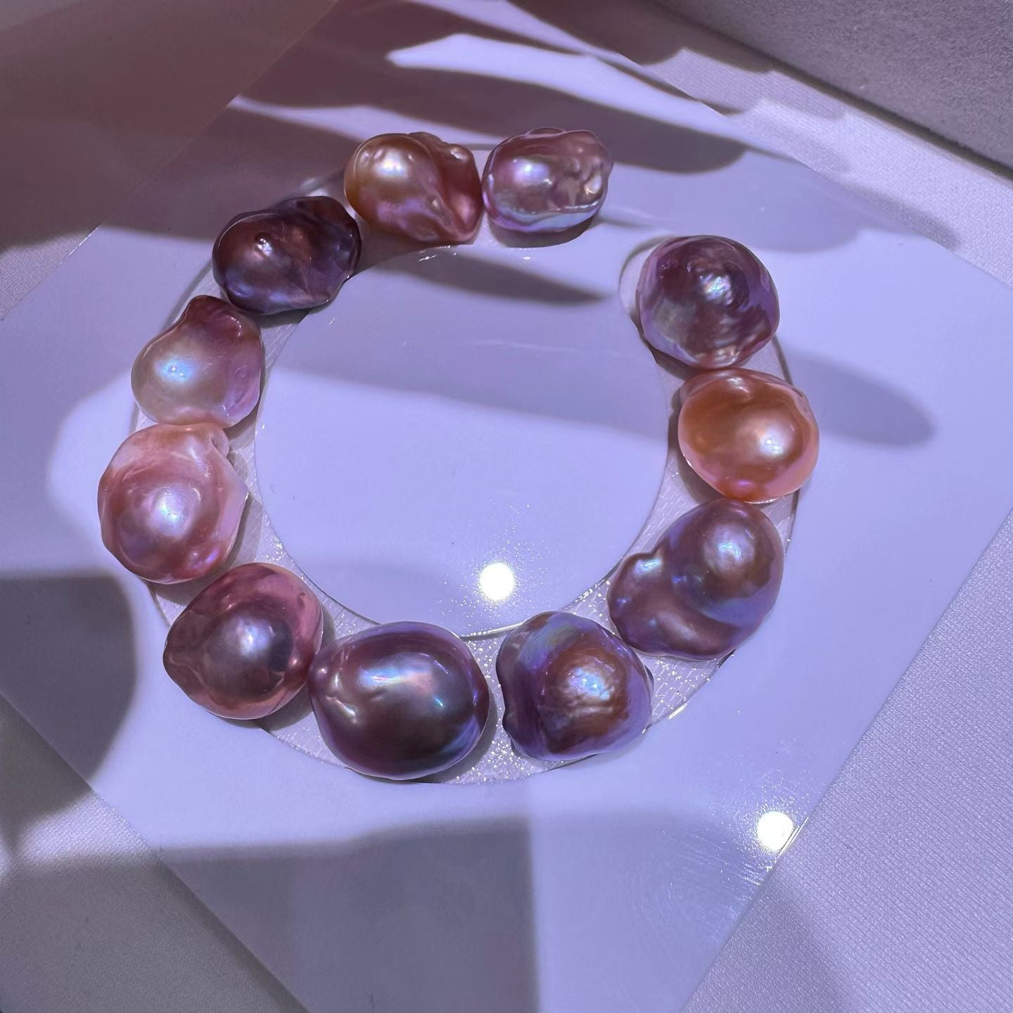 High quality candy color baroque pearls bracelet