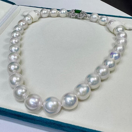 High quality aurora white color Edison pearls necklace