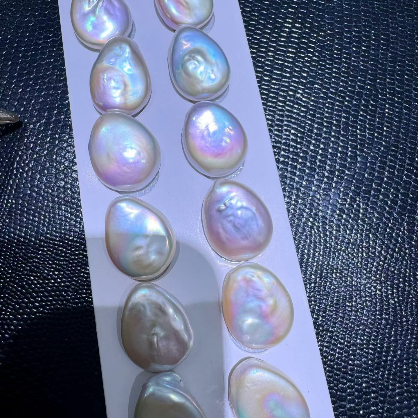 High quality aurora white color leafs shape baroque pearls earrings studs