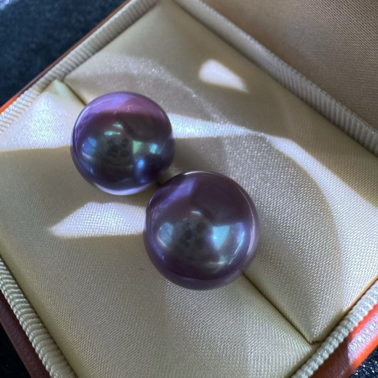 High quality monster purple color Edison pearls loose pair