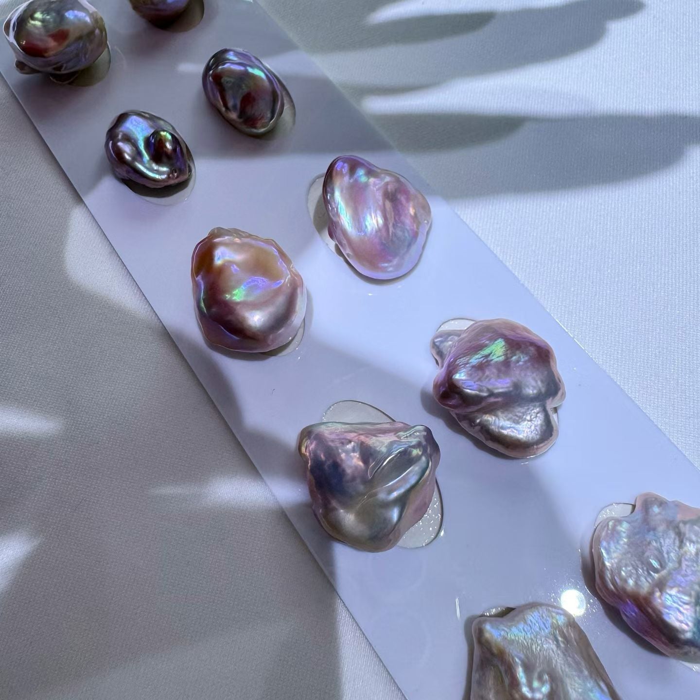 High quality purple color keshi pearls loose pair