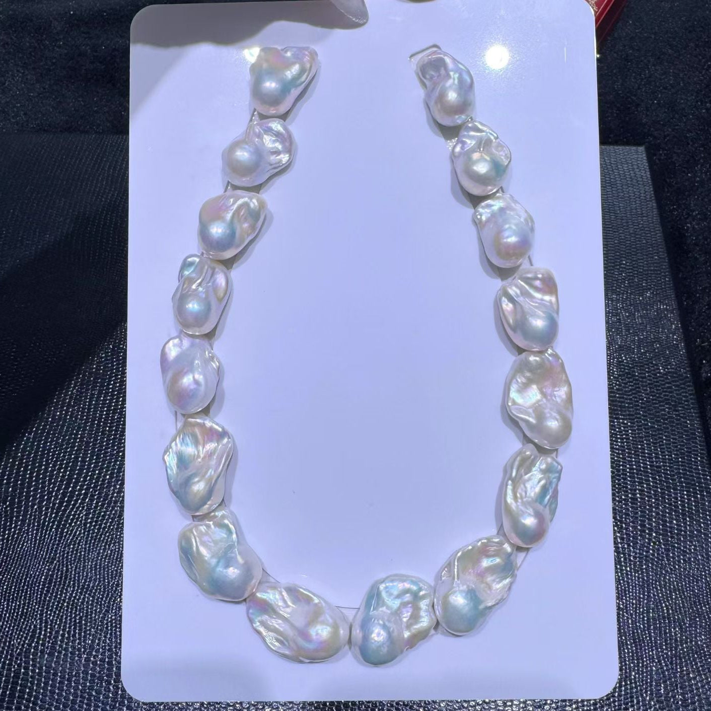 Top quality aurora white color baroque pearls necklace