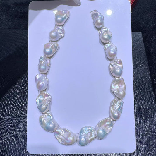 Top quality aurora white color baroque pearls necklace