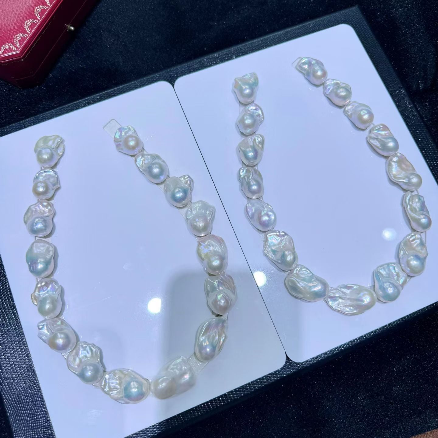 Top quality aurora white color baroque pearls necklace