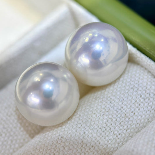 High quality aurora white color Edison pearls earrings studs