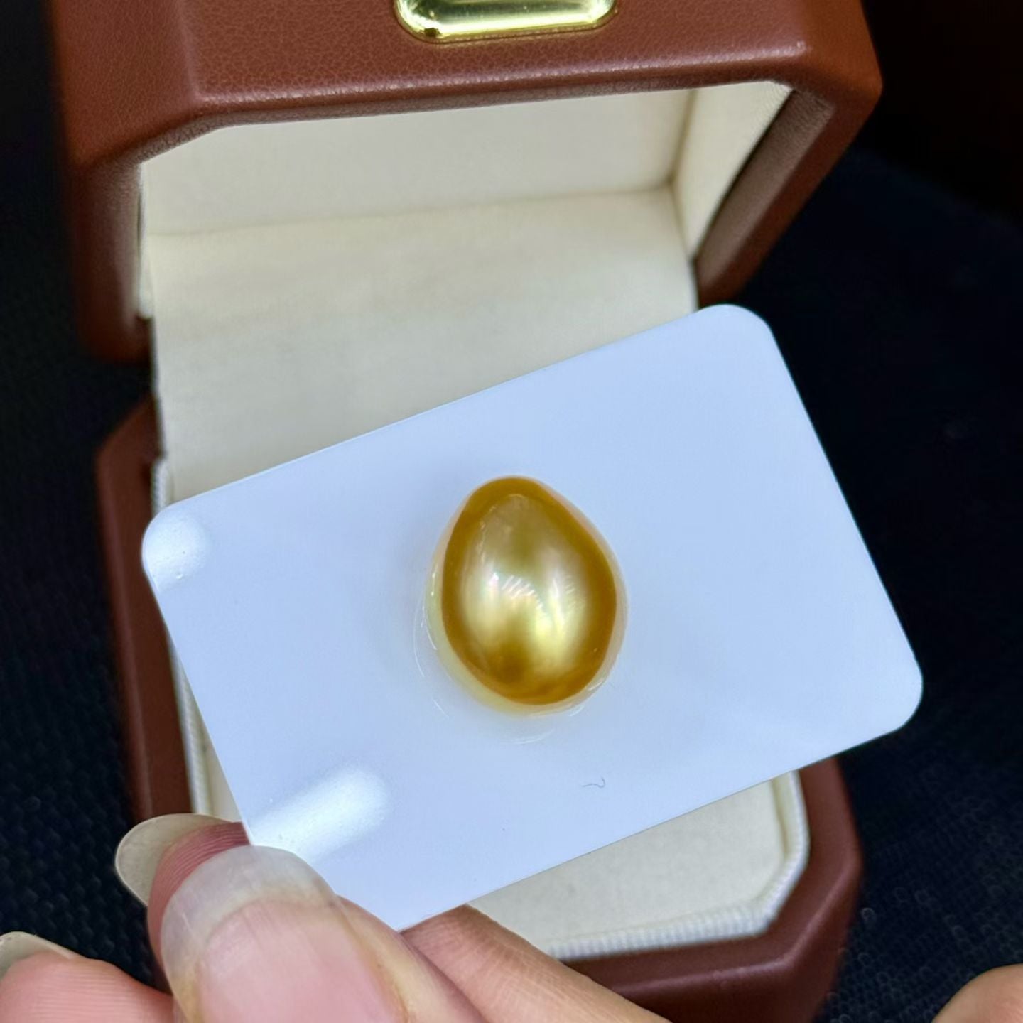 Top quality deep gold color Golden southsea teardrop baroque pearl loose bead