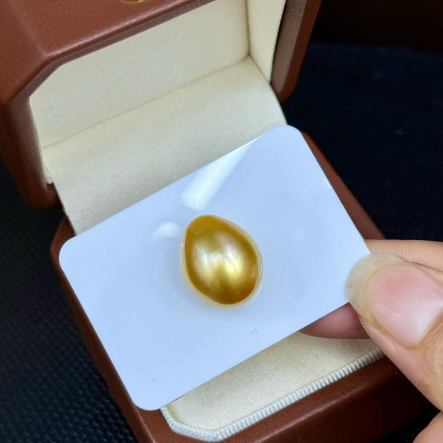 Top quality deep gold color Golden southsea teardrop baroque pearl loose bead