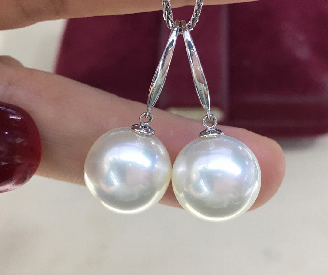 High quality aurora white color Edison pearls earrings