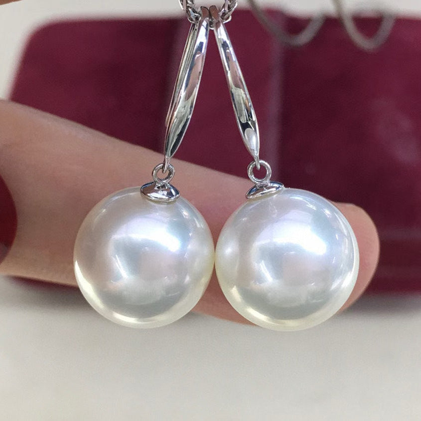 High quality aurora white color Edison pearls earrings