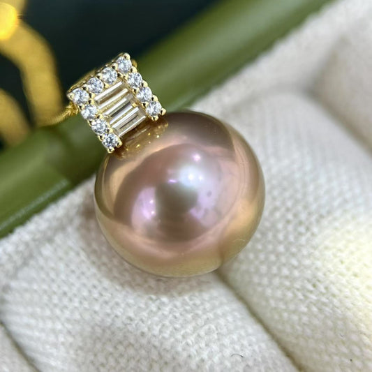 Top quality aurora metallic color Edison pearl pendant