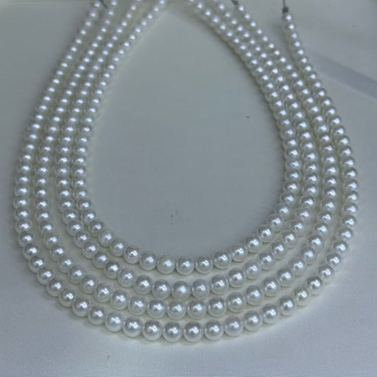 High quality aurora white color seawater akoya pearls necklaces