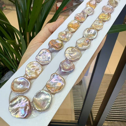 High quality candy color petal shape natural keshi pearls necklace