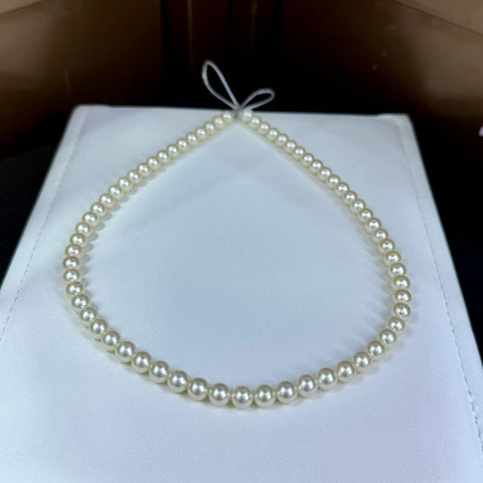 High quality “feather gold”color seawater akoya pearls necklace