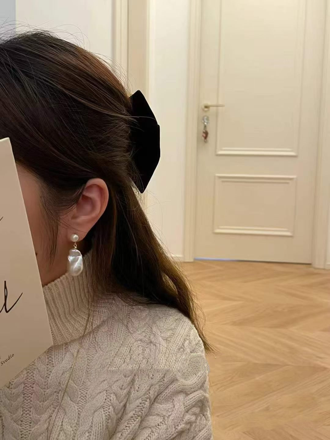 High quality aurora white color baroque pearls earrings