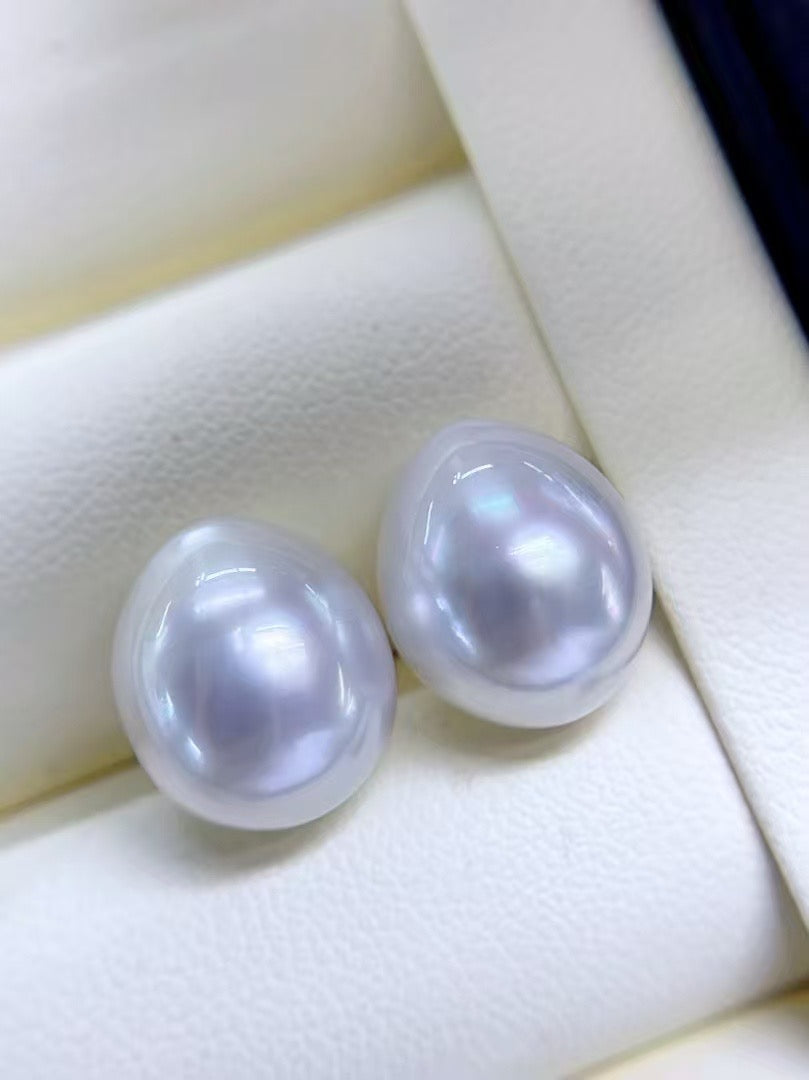 Top quality aurora white color teardrop Australia southsea pearl loose pair