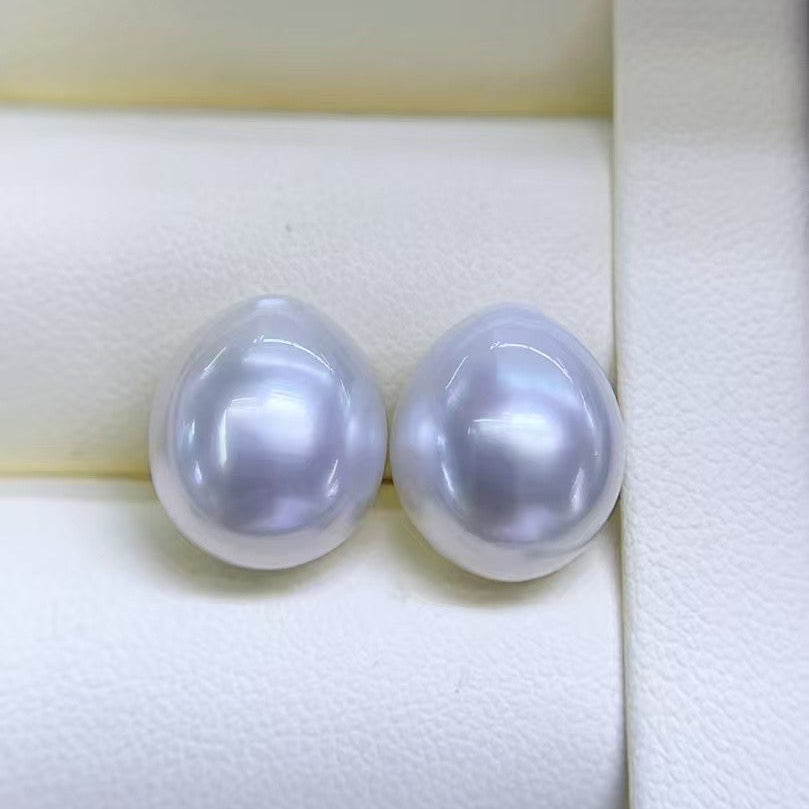 Top quality aurora white color teardrop Australia southsea pearl loose pair