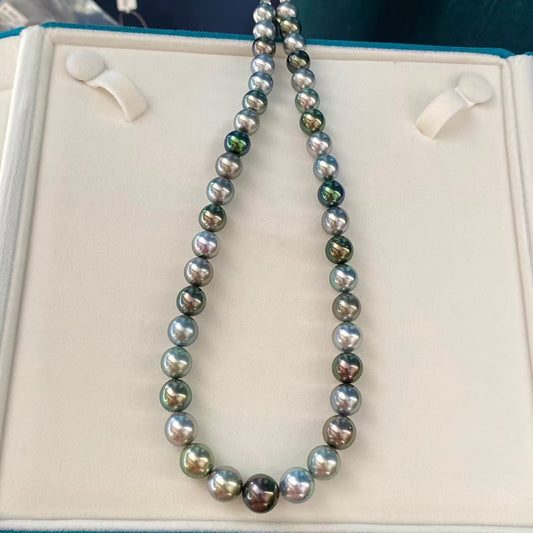 Top quality aurora Morandi color Tahitian pearls necklace