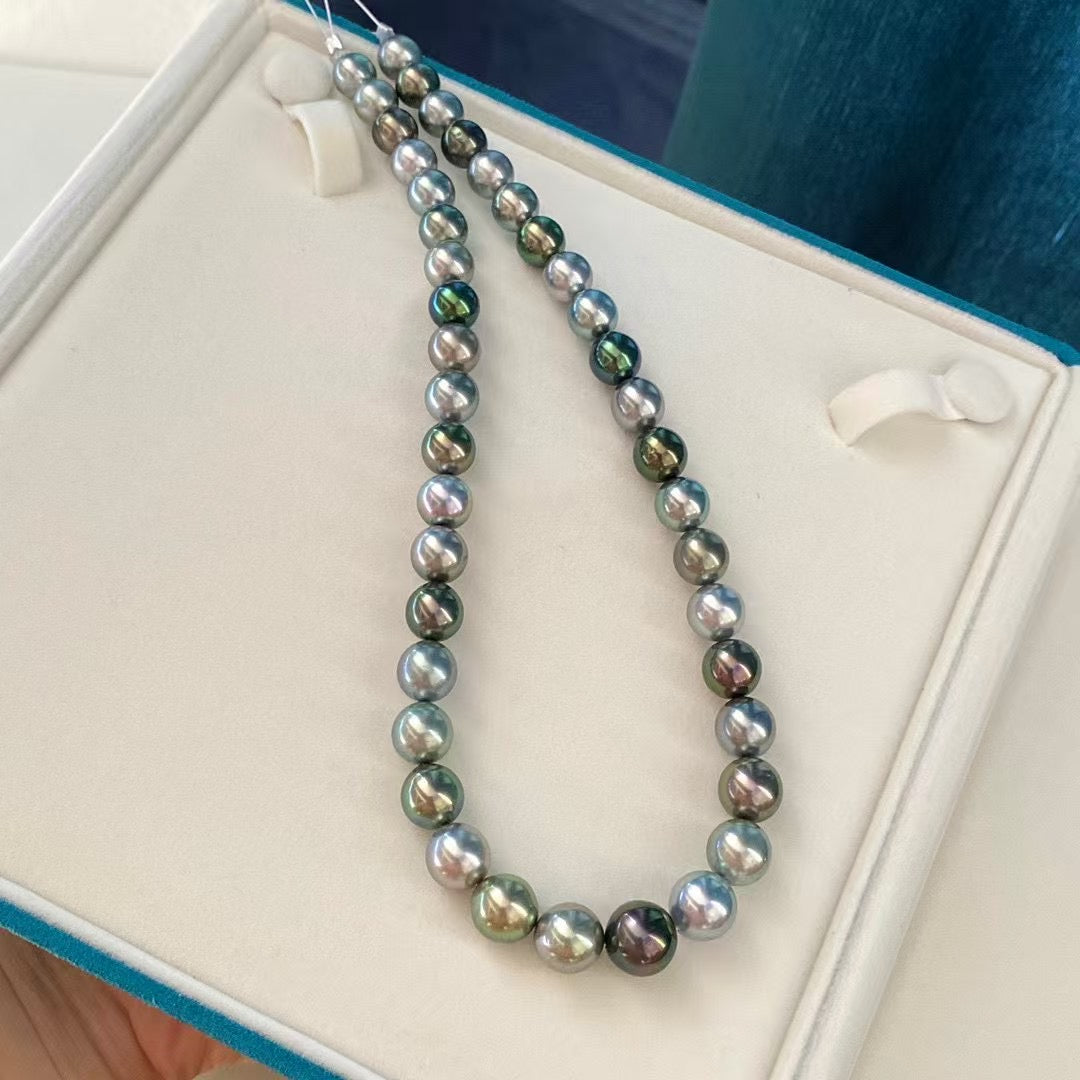 Top quality aurora Morandi color Tahitian pearls necklace