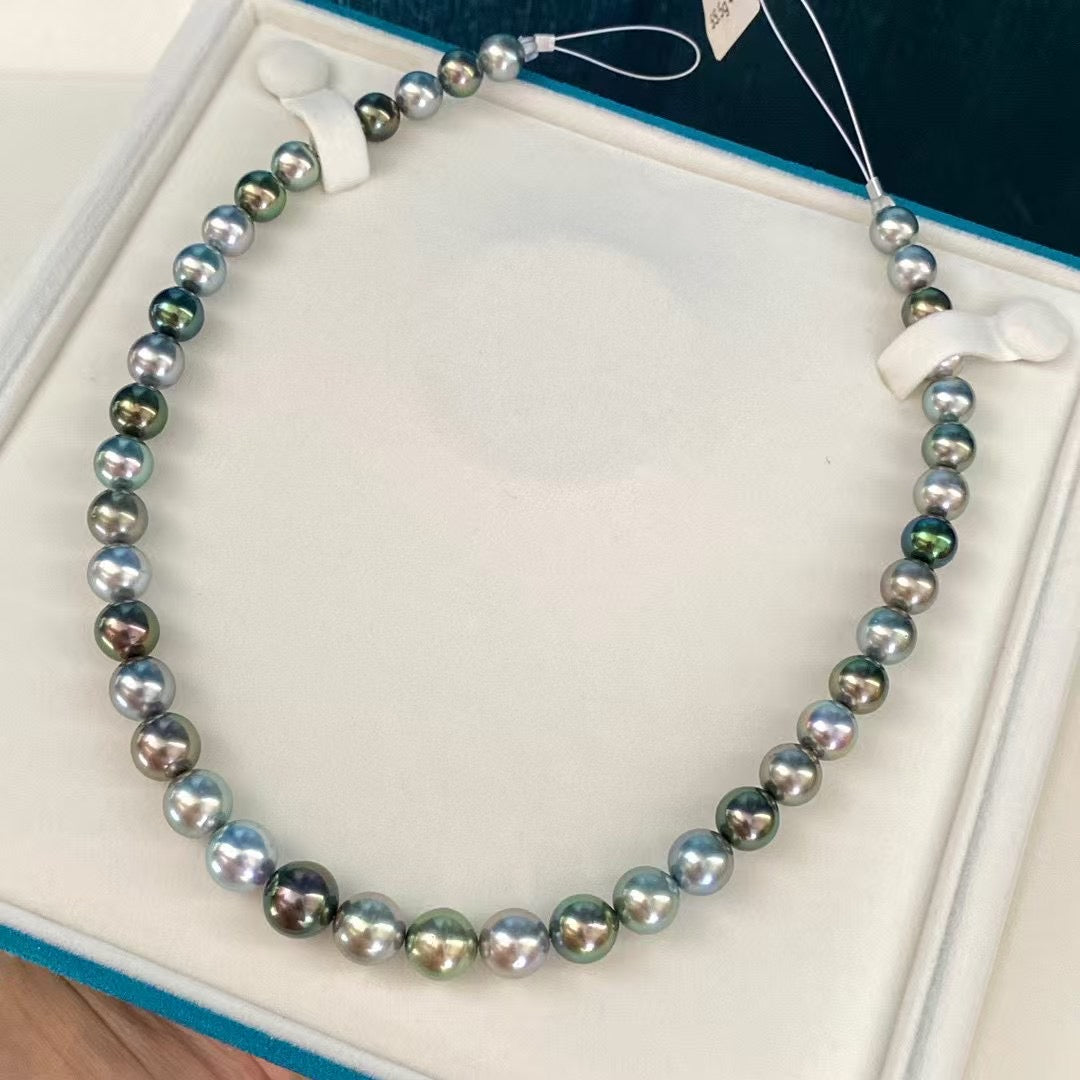 Top quality aurora Morandi color Tahitian pearls necklace