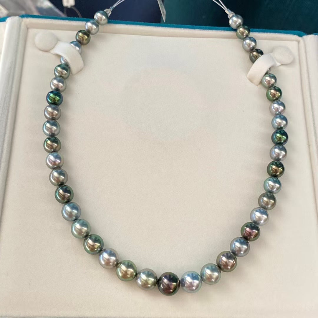 Top quality aurora Morandi color Tahitian pearls necklace
