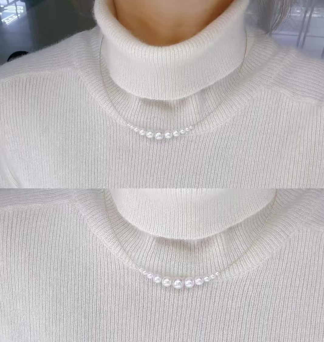 Top quality aurora white freshwater pearls necklace