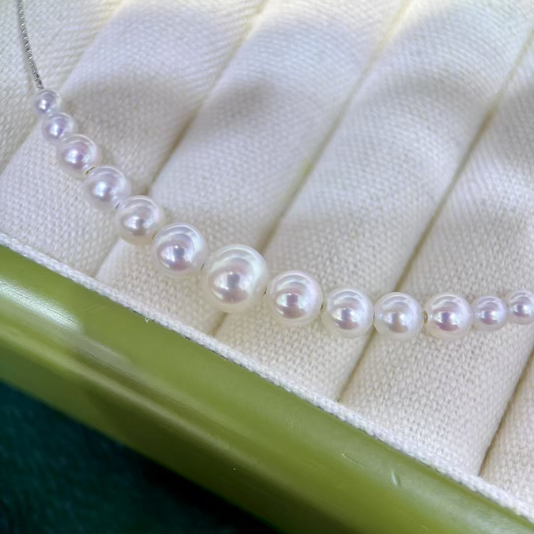 Top quality aurora white freshwater pearls necklace