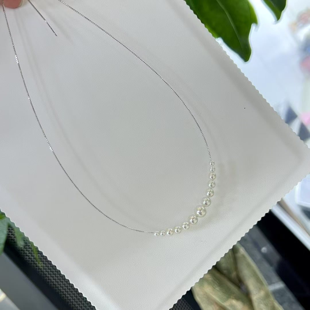 Top quality aurora white freshwater pearls necklace