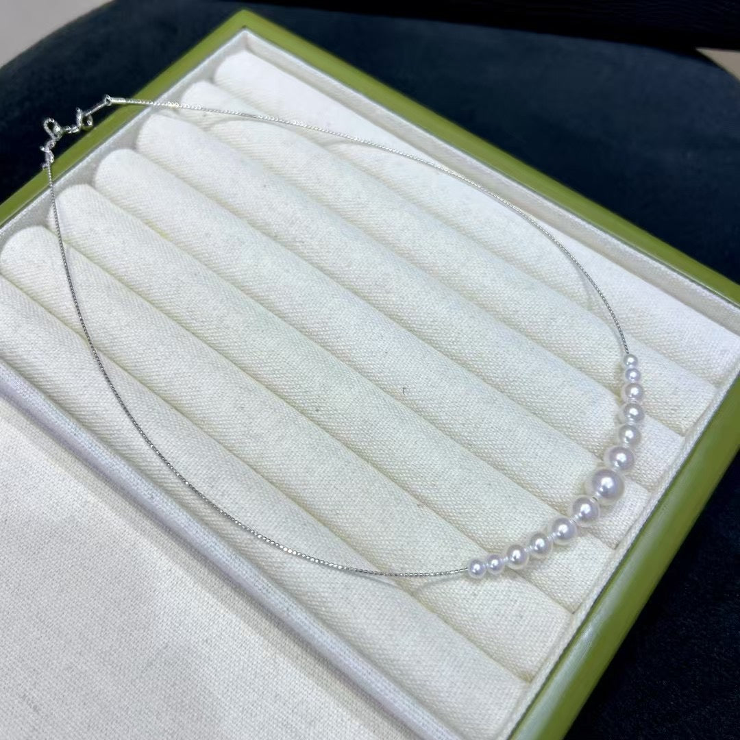 Top quality aurora white freshwater pearls necklace