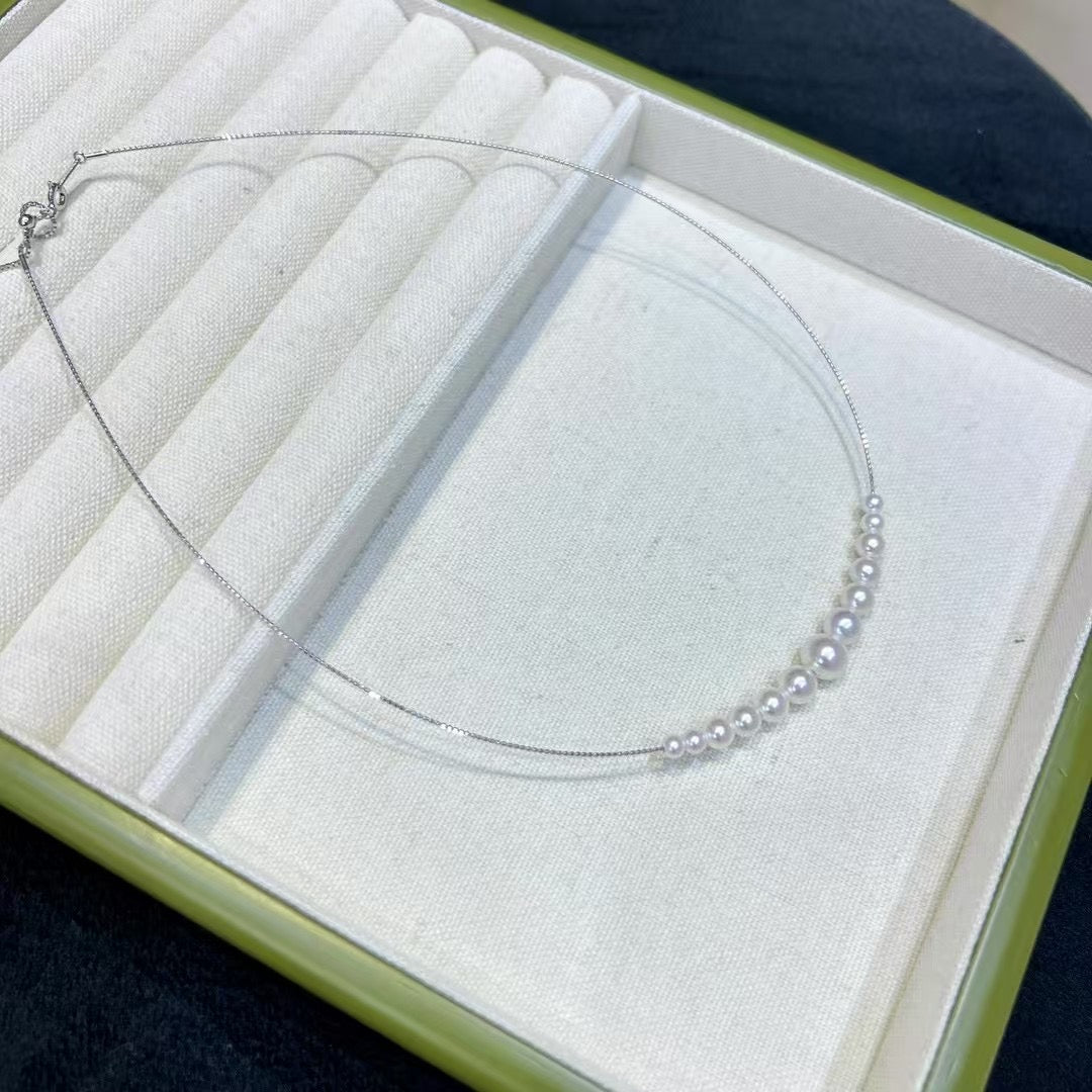 Top quality aurora white freshwater pearls necklace