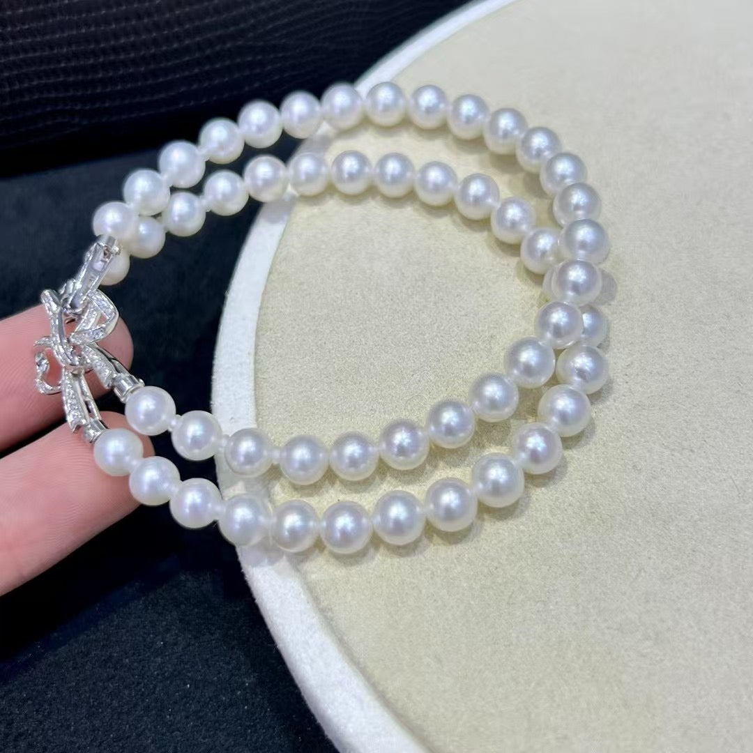 High quality aurora white color  freshwater pearls brackets