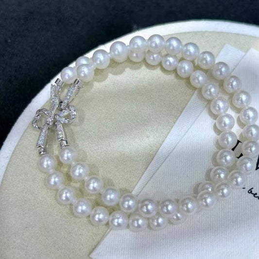 High quality aurora white color  freshwater pearls brackets