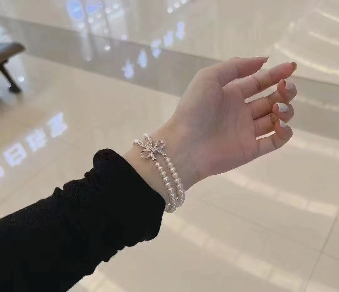 High quality aurora white color  freshwater pearls brackets