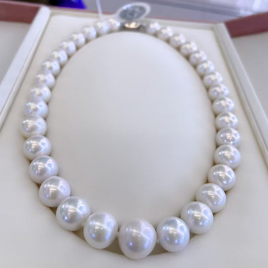 Top quality aurora white color Edison pearls necklace