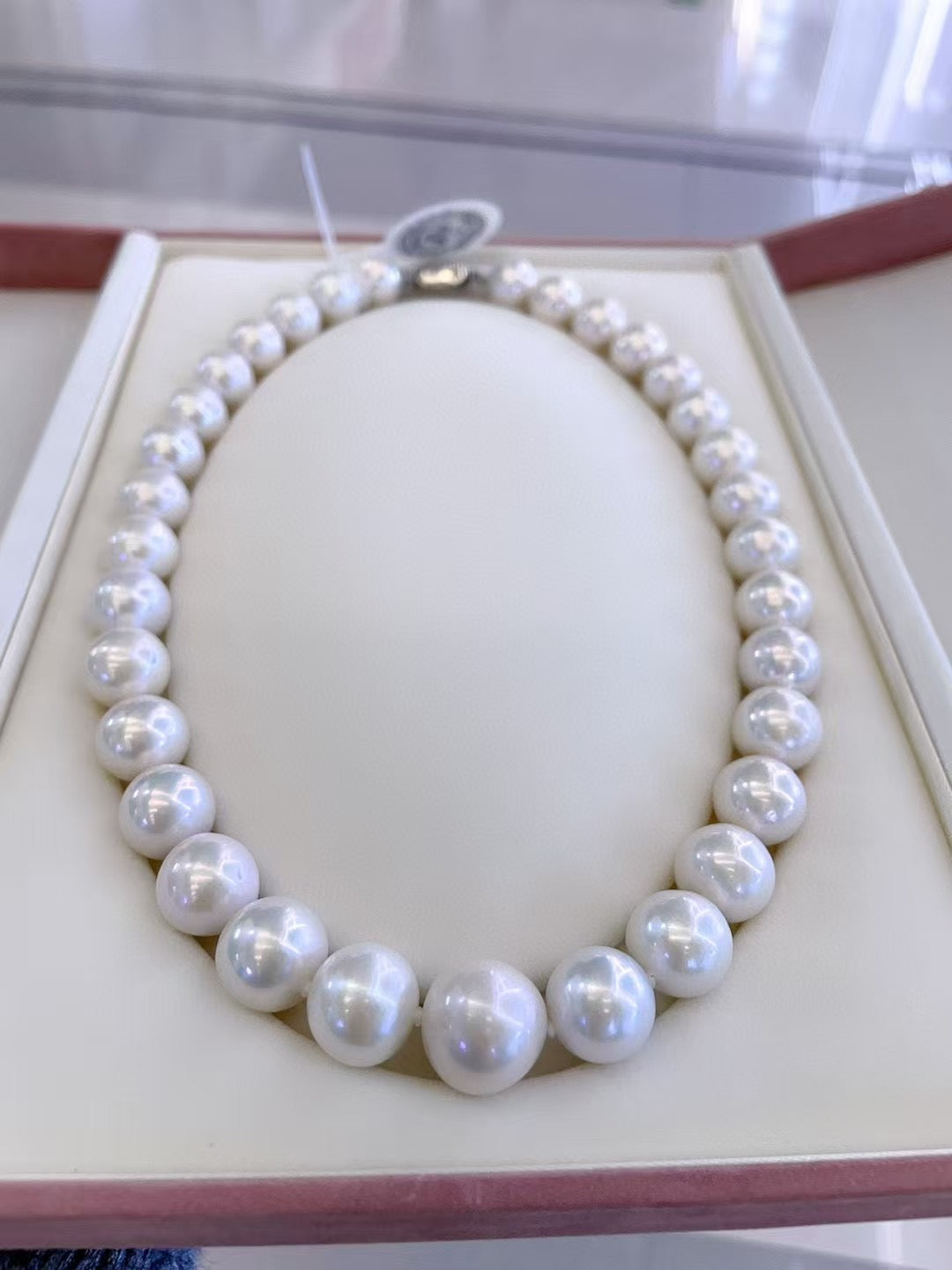 Top quality aurora white color Edison pearls necklace