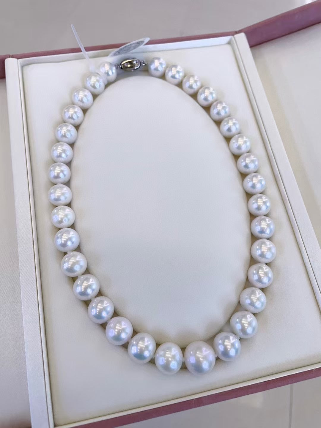 Top quality aurora white color Edison pearls necklace