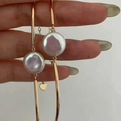 High quality aurora white color  button shape baroque pearl bracelet