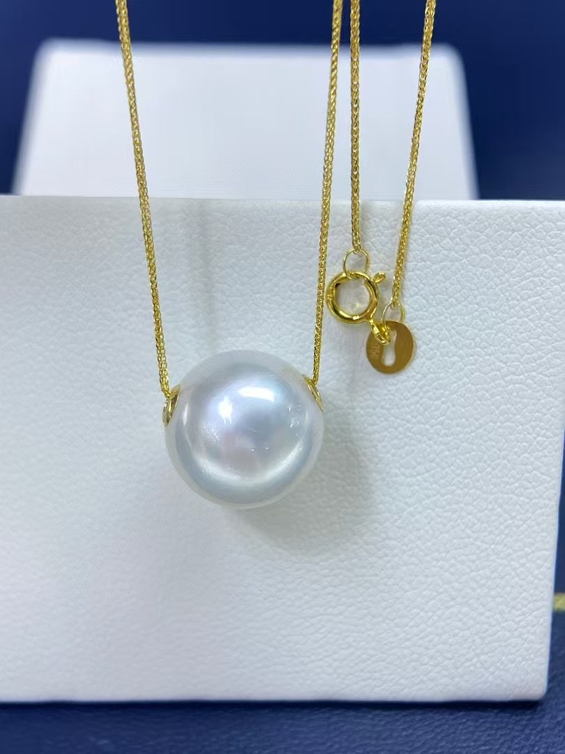 High quality aurora white color Australia southsea pearl pendant