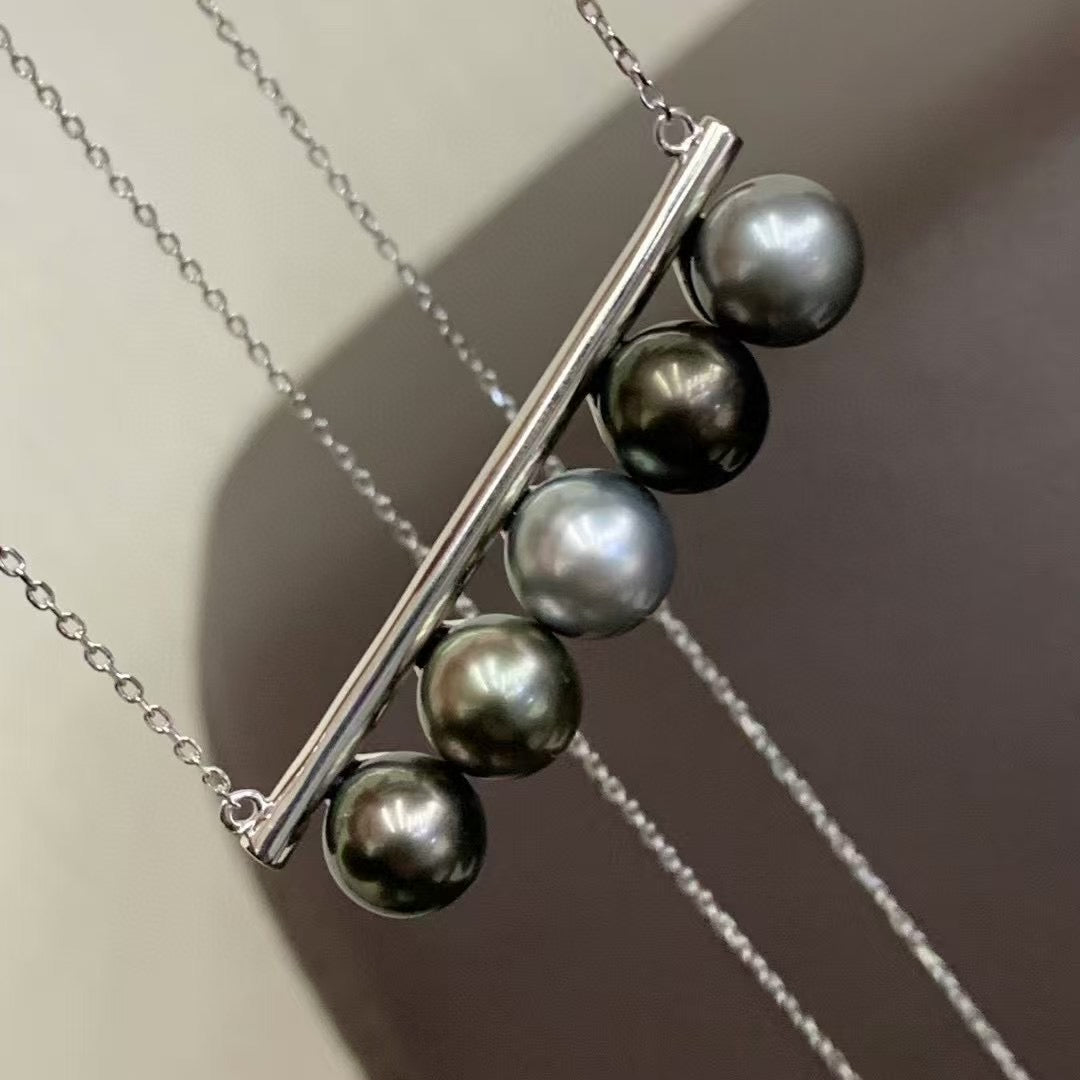 High quality aurora black color Tahitian pearls pendant