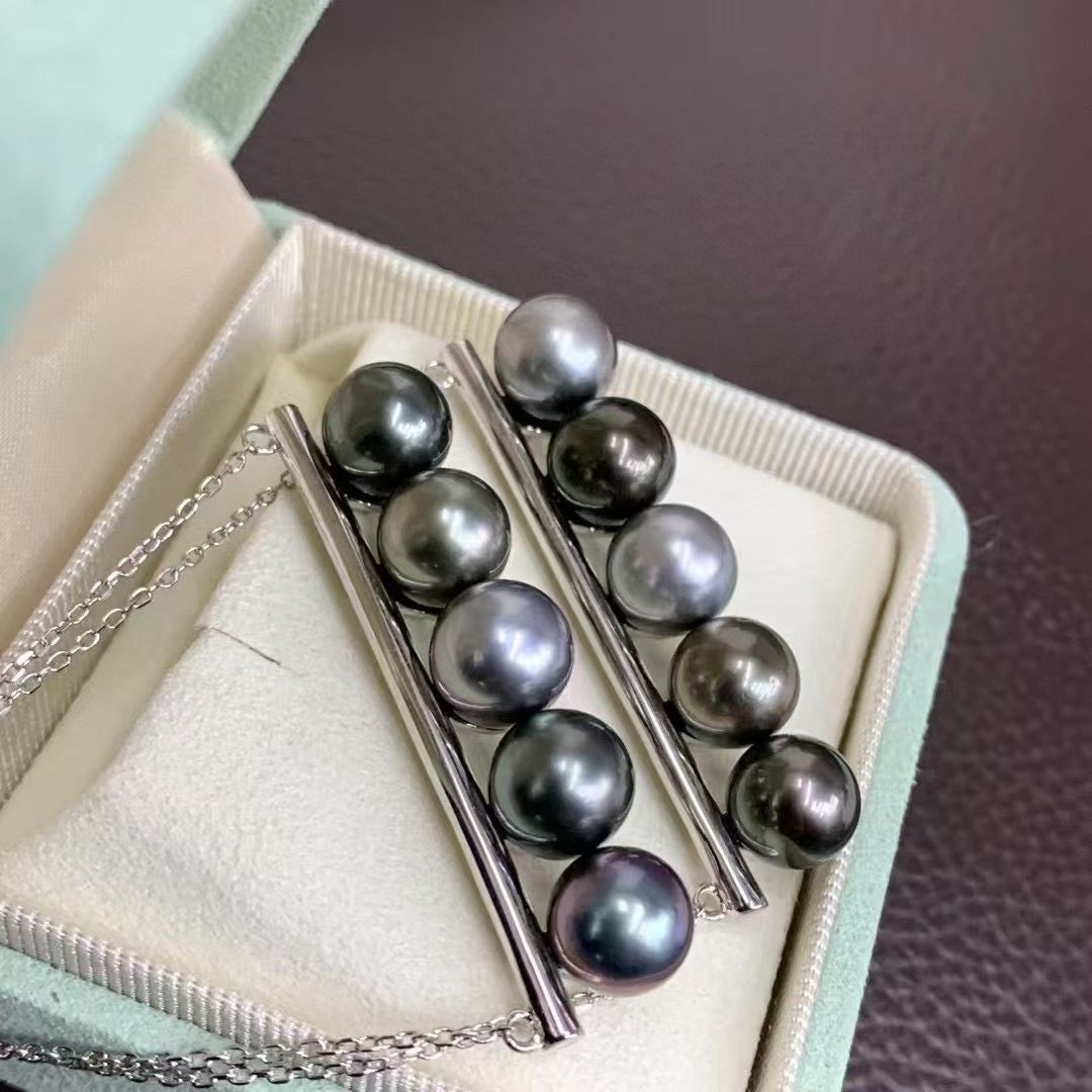 High quality aurora black color Tahitian pearls pendant