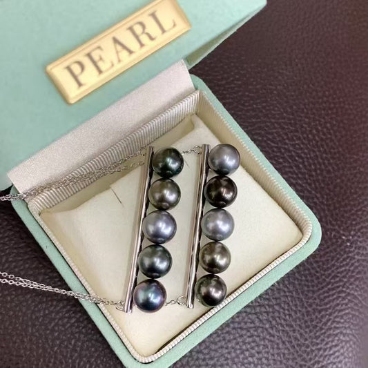 High quality aurora black color Tahitian pearls pendant