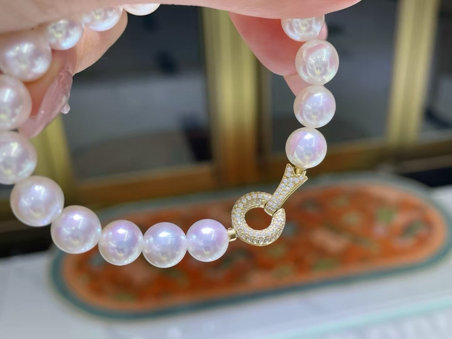 High quality Sakura pink color freshwater akoya pearls bracelet