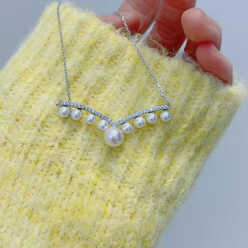 High quality aurora white color freshwater pearls pendant