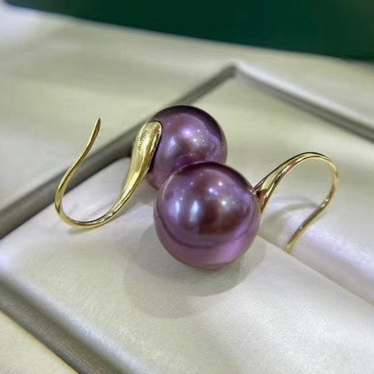 Top quality “Monster purple”color Edison pearls earrings