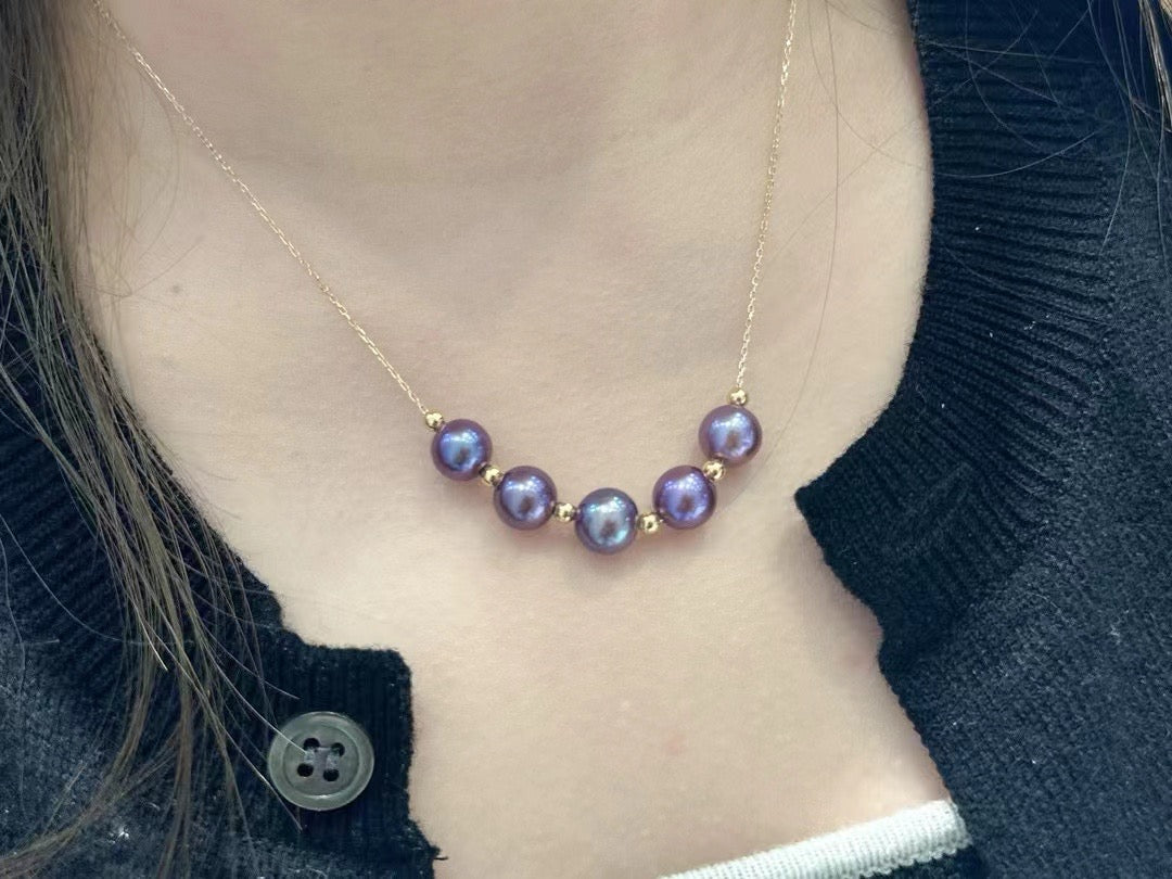 Top quality “Monster purple”color Edison pearls necklace